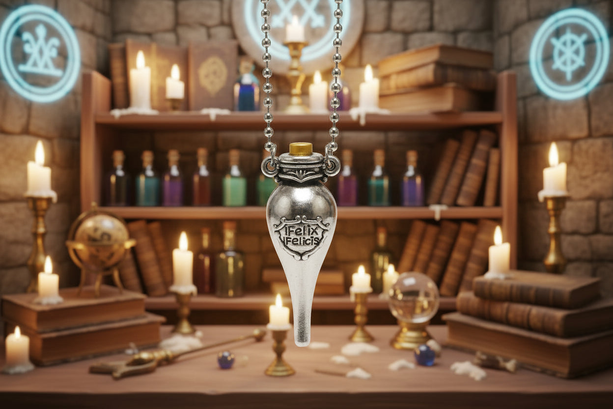 Harry Potter - Glückstrank an einer Halskette, Gold und Silberfarben