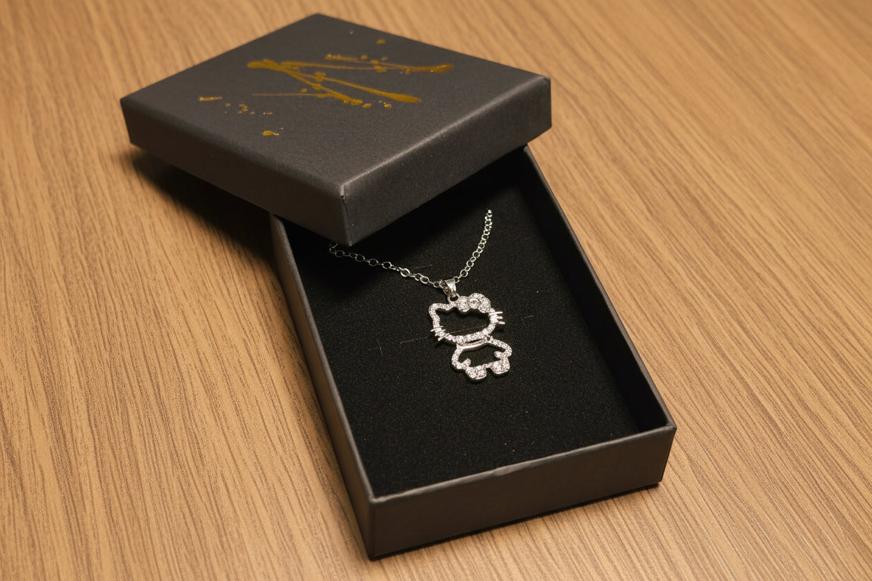 "Hello Kitty" Anhänger mit Kette , Gold oder Silberfarben