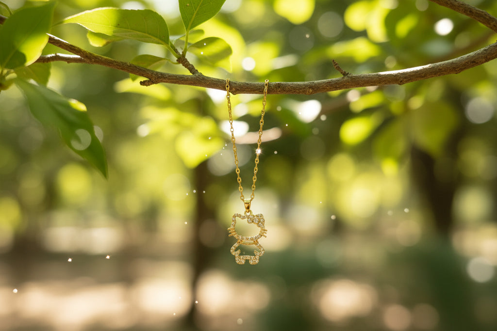 "Hello Kitty" Anhänger mit Kette , Gold oder Silberfarben