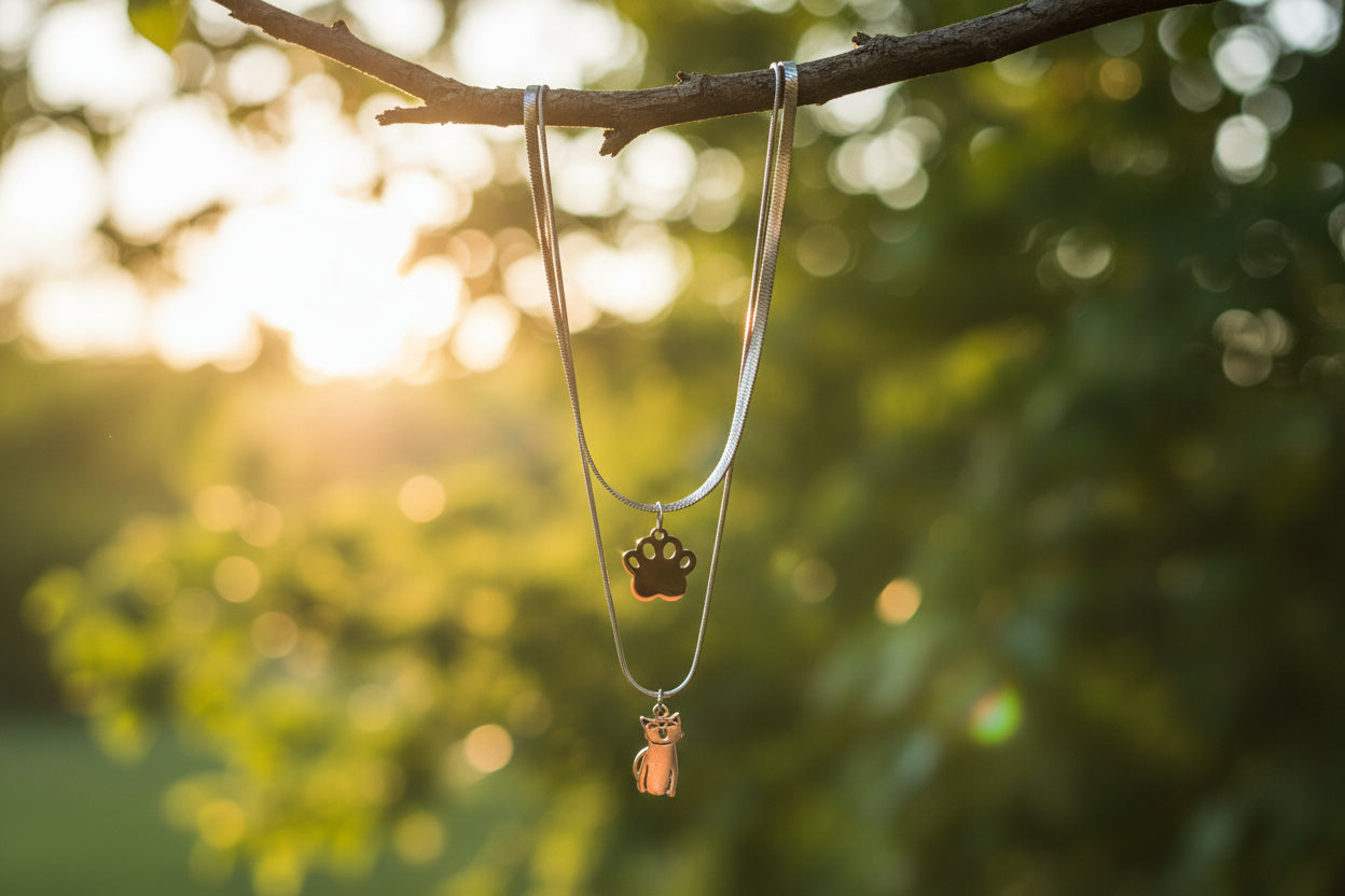 Freche Katze und Pfote an zwei Ketten - Must HAVE!