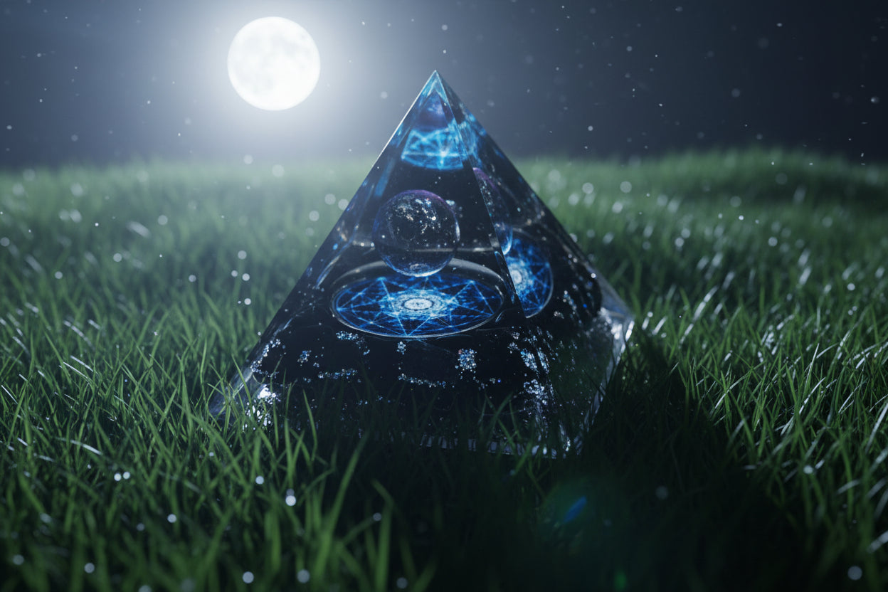 Orgonit Pyramide 5 zackiger Stern - Kraftquelle & Schutz