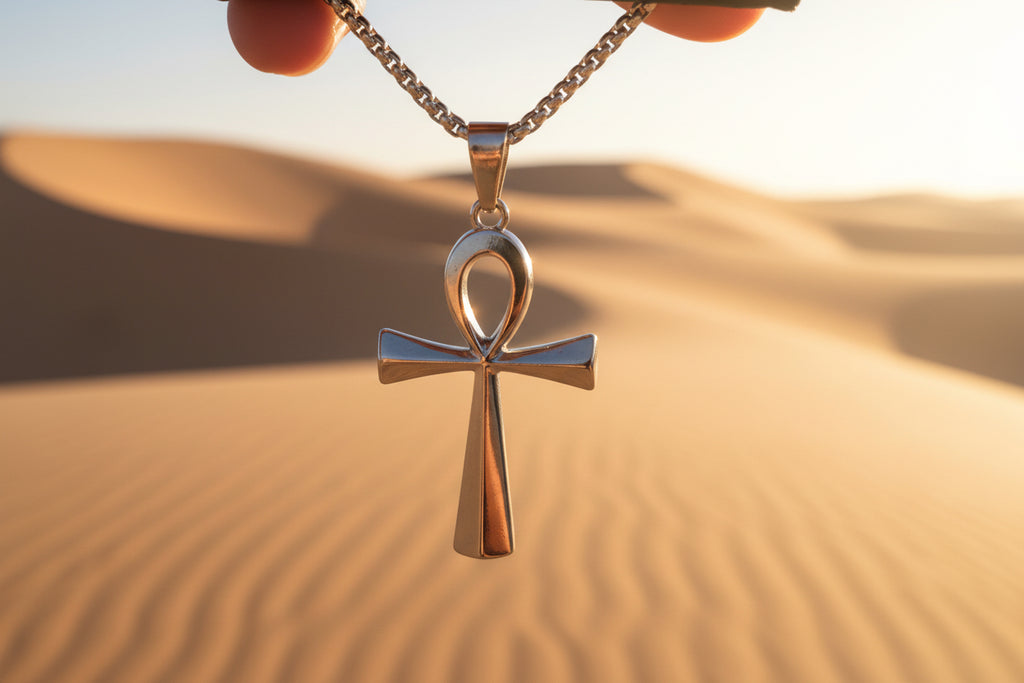 ANKH - Anhänger und Kette, Silberfarben