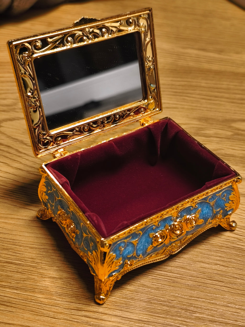 Schmuckdose Vintage/Barock Stil, mit Spiegel innen
