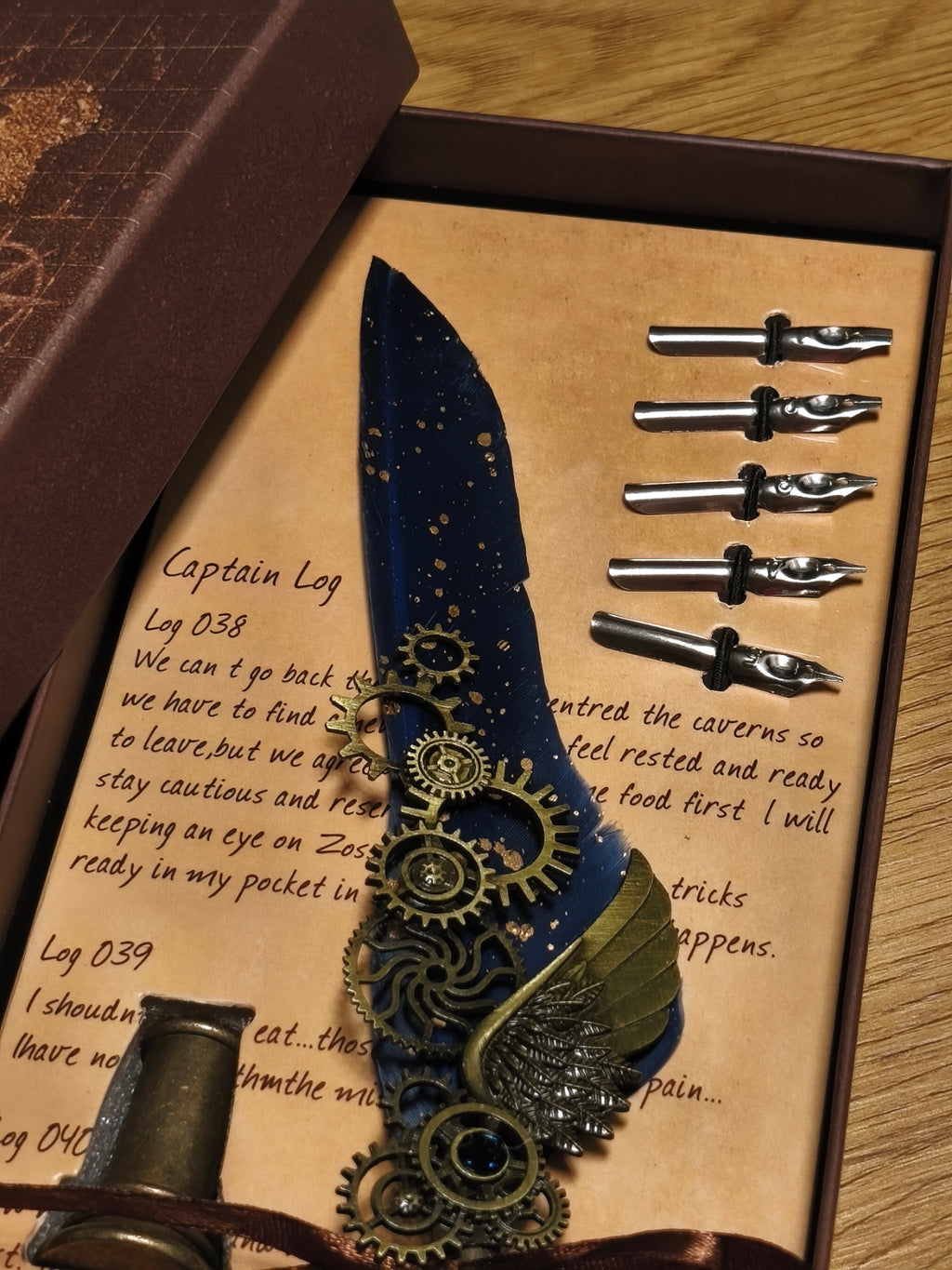 Schreibfeder - Geschenkset STEAMPUNK Style