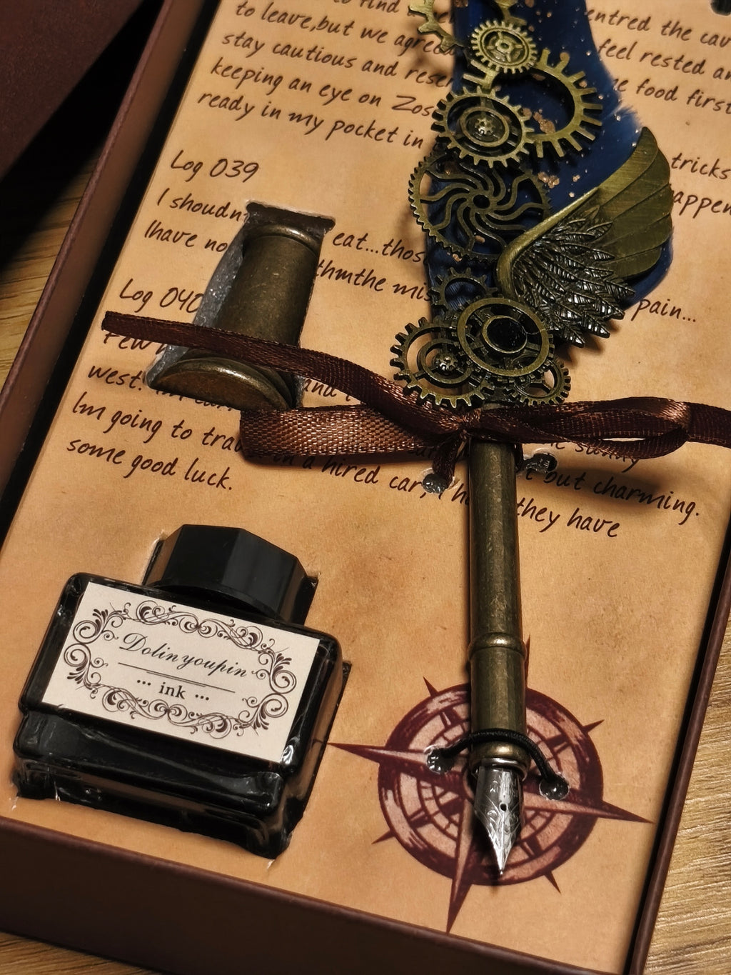 Schreibfeder - Geschenkset STEAMPUNK Style