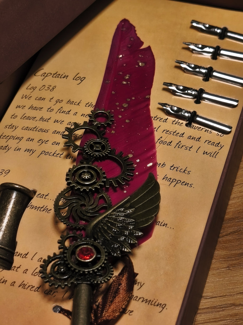 Schreibfeder - Geschenkset STEAMPUNK Style