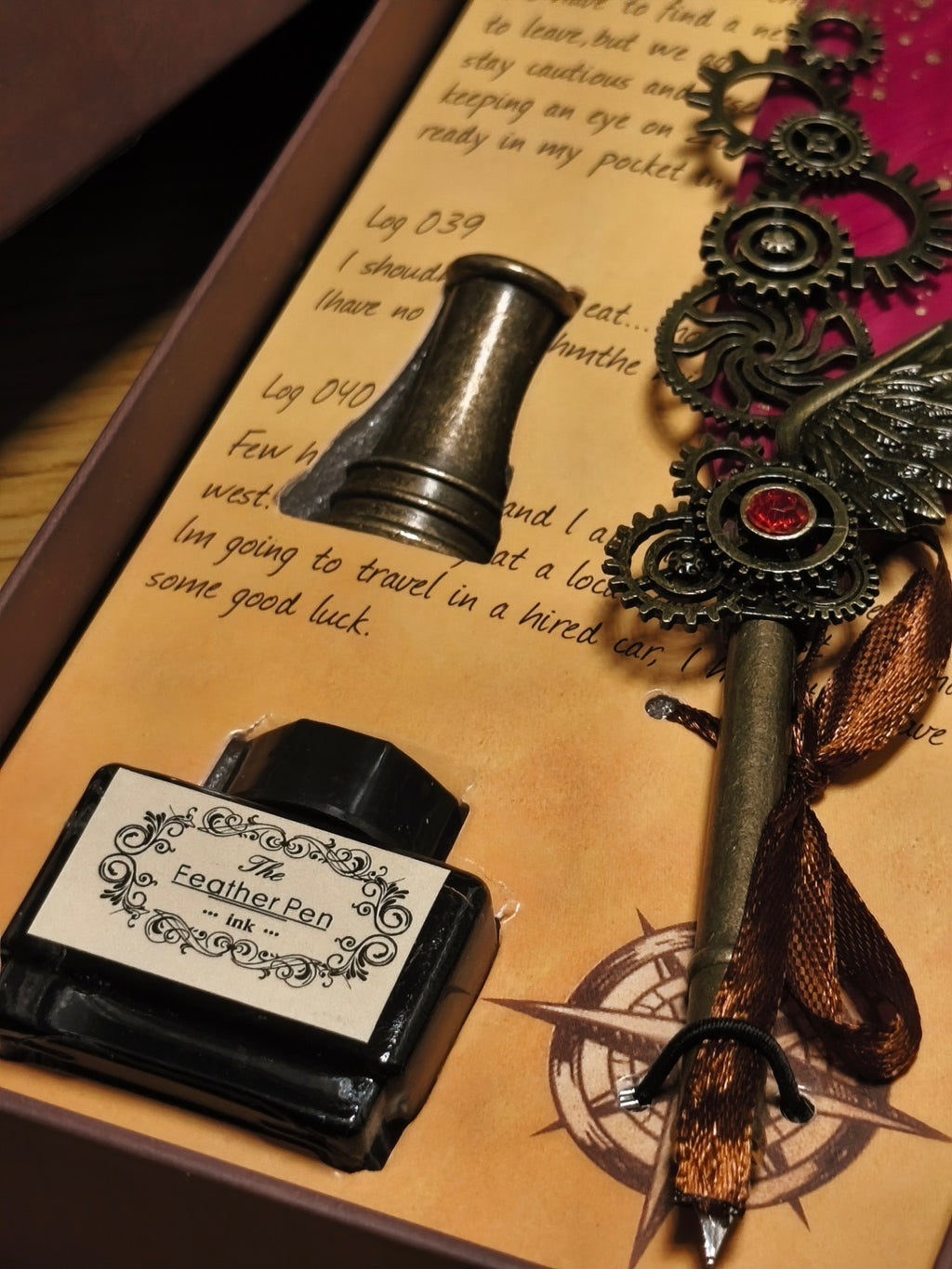 Schreibfeder - Geschenkset STEAMPUNK Style