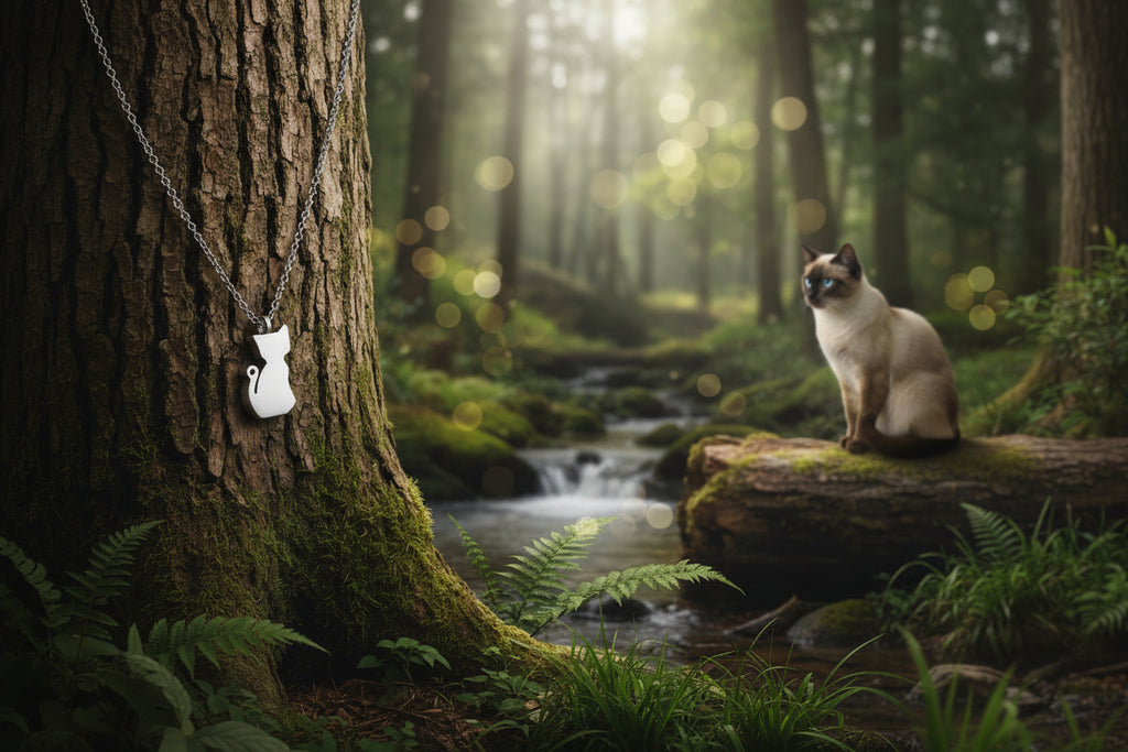 "Sternenkatze" Andenken Kette, Edelstahl